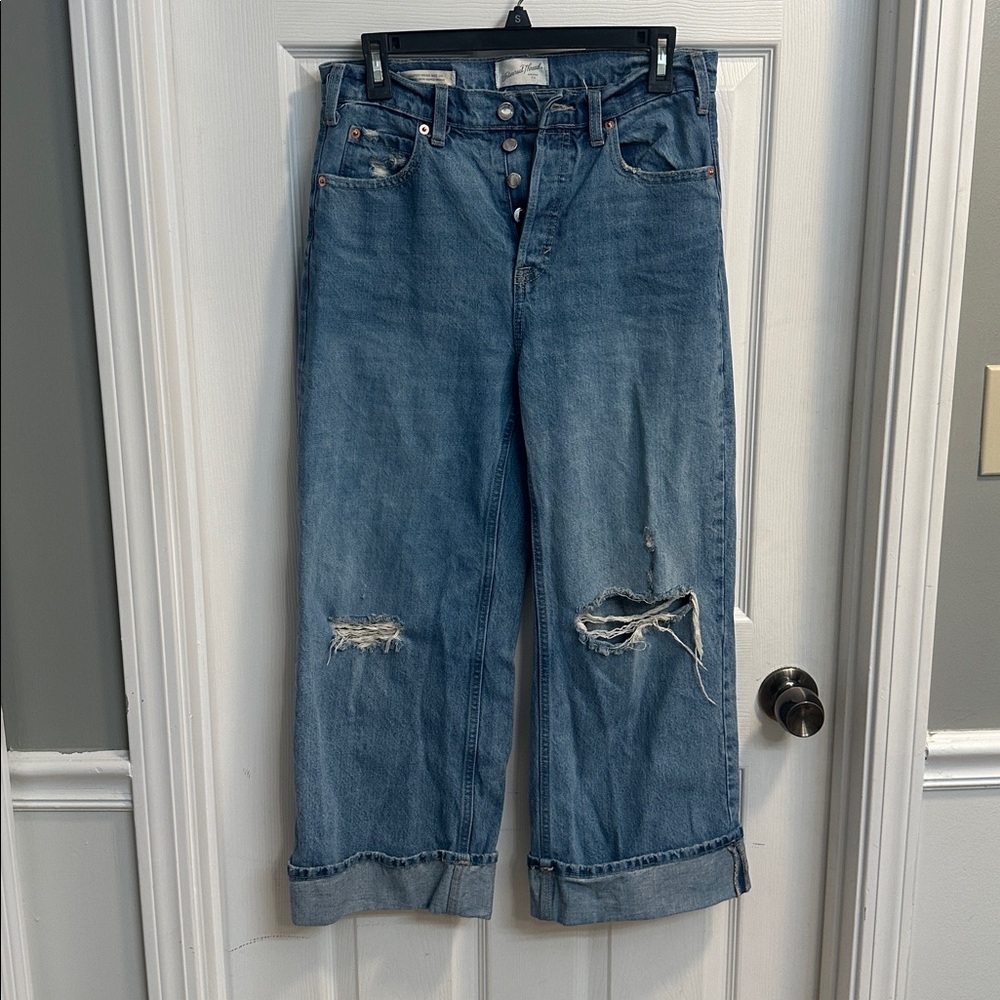 Universal Thread Cropped Vintage Wide-Leg Jeans - Light Blue